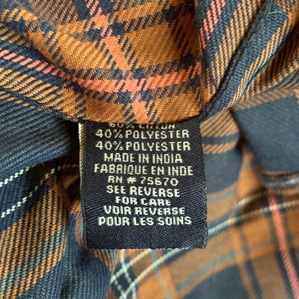NWT Nickle & Iron Men's Medium Plaid Button Down Shirt Brown Navy - Picture 7 of 9
